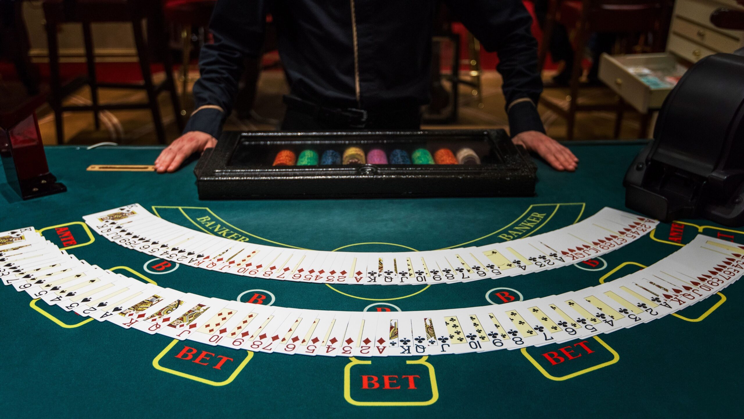 What games are most common in the live casino section?